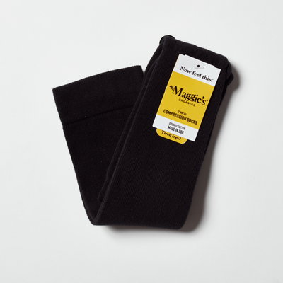 Maggie's Organics Cotton Compression Socks -  Black
