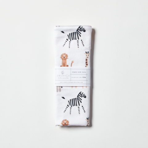 Organic Baby Goods Burp Cloths - Wild Animals